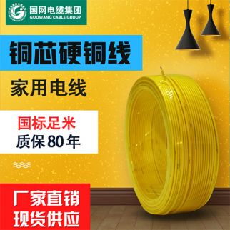 國(guó)網(wǎng)電纜 國(guó)標(biāo)線纜BV2.5平方純銅芯家裝100米照明空調(diào)單芯單股 房地產(chǎn)采購電線